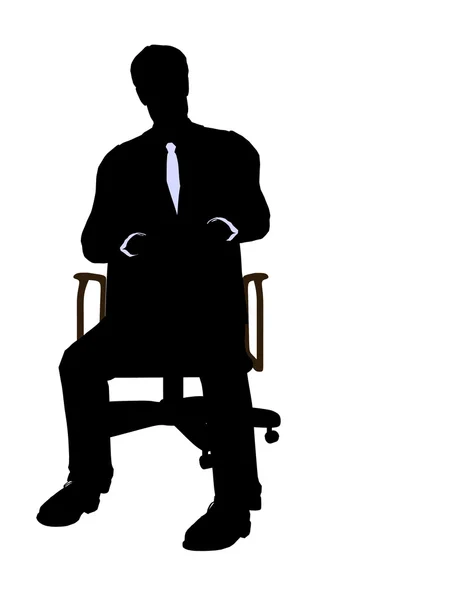 Hombre usando un traje de negocios sentado en una silla —  Fotos de Stock