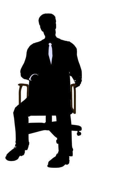 男性穿着西装坐在椅子上 — 图库照片
