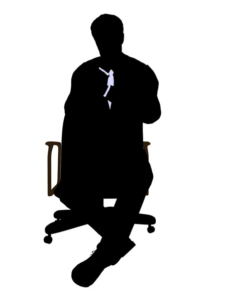 Чоловік одягнений діловий костюм сидить на стільці — стокове фото