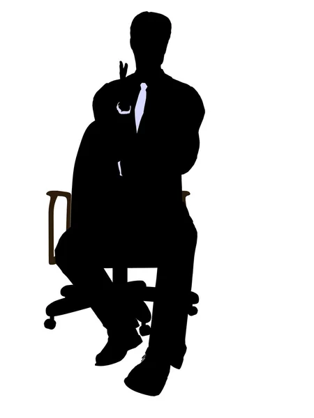 Male Wearing A Business Suit Sitting In A Chair — Φωτογραφία Αρχείου