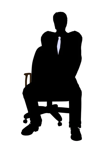Hombre usando un traje de negocios sentado en una silla —  Fotos de Stock
