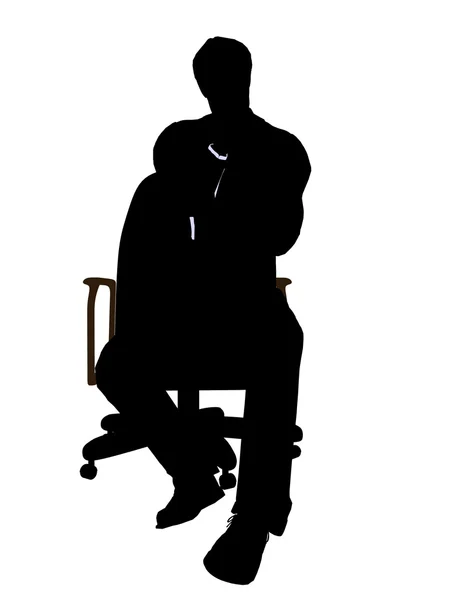 Masculino vestindo um terno de negócios sentado em uma cadeira — Fotografia de Stock