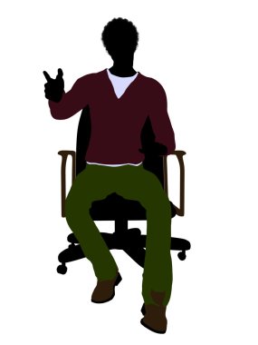 Afro-Amerikan casual adam sandalyede oturan