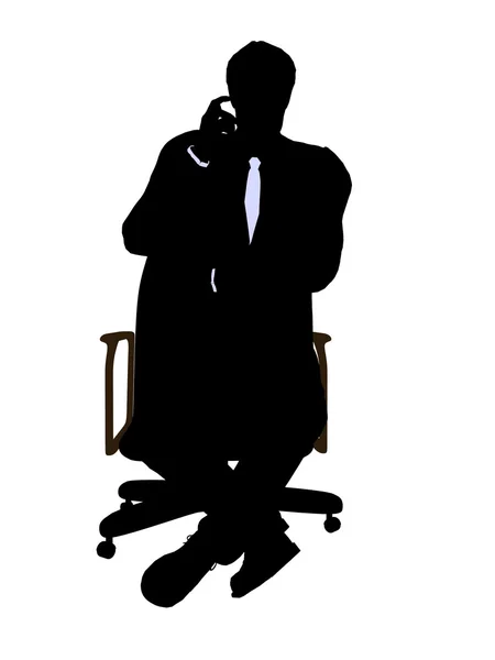 Hombre usando un traje de negocios sentado en una silla — Foto de Stock