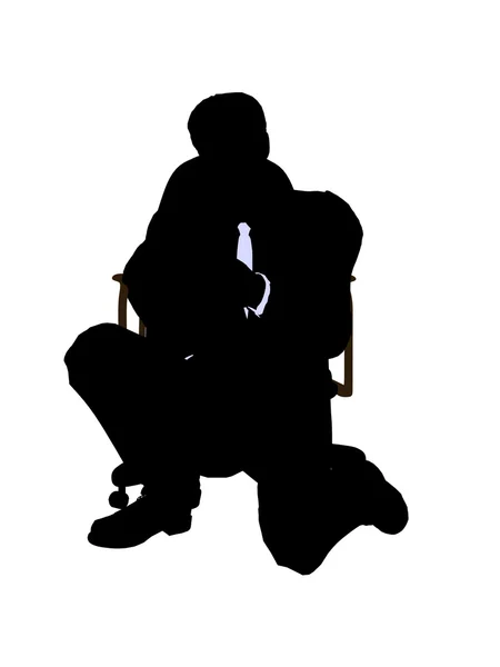 Bir sandalyede oturan bir takım elbise giyen erkek — Stok fotoğraf