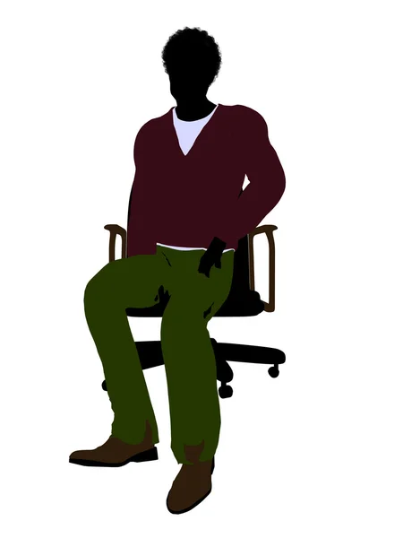 Афро-американських випадковий людина сидить на стільці — стокове фото