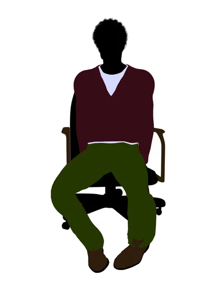 Afro-Américain occasionnel homme assis sur une chaise I — Photo