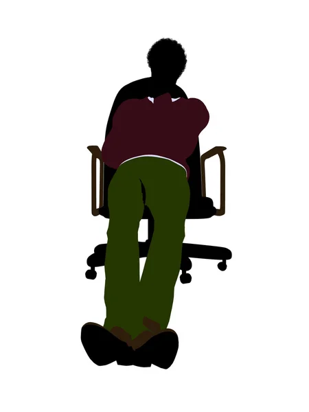 Afro-americano Casual Hombre sentado en una silla I —  Fotos de Stock