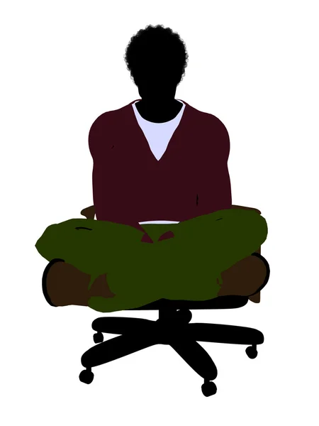 Afrikaanse Amerikaanse casual man zittend op een stoel ik — Stockfoto