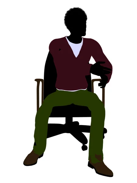 Africano americano Casual Homem Sentado Em Uma Cadeira I — Fotografia de Stock