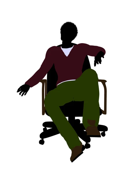 Afro-americano Casual Hombre sentado en una silla I — Foto de Stock