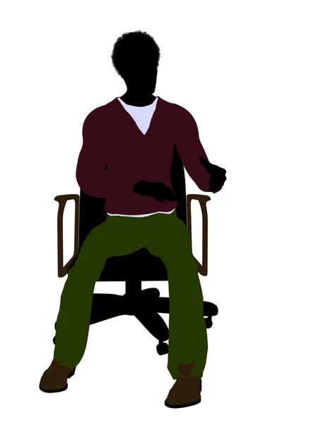Afrikanisch amerikanisch casual mann sitzen auf einem stuhl i — Stockfoto