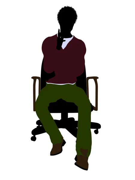 Afroamericano casual uomo seduta su un sedia io — Foto Stock