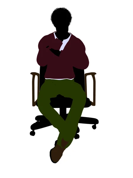 나는 자에 앉아 아프리카계 미국인 캐주얼 남자 — 스톡 사진