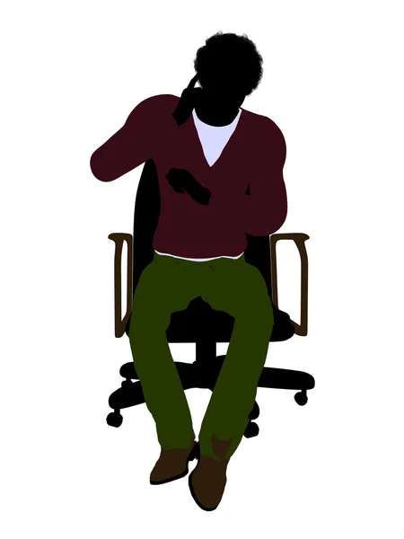 Afro-amerikai hétköznapi ember ül egy széken — Stock Fotó