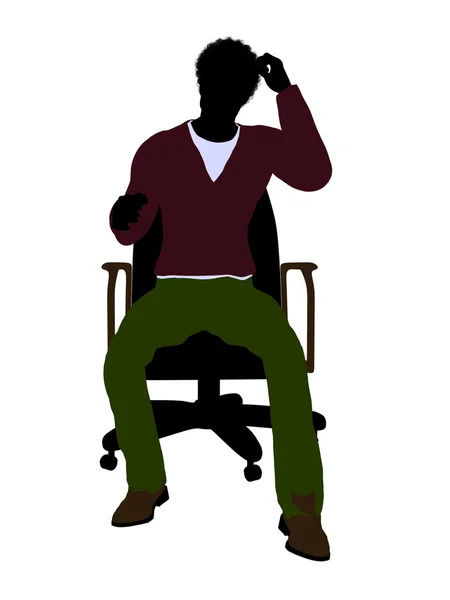 Africano americano Casual Homem Sentado Em Uma Cadeira I — Fotografia de Stock