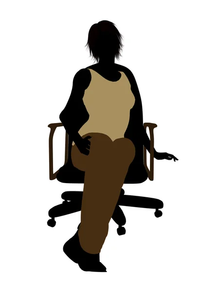 Mujer casual sentada en una silla Ilustración Sil —  Fotos de Stock