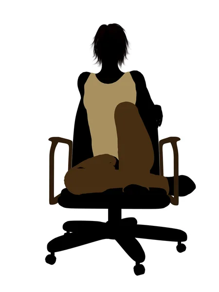 Casual vrouw zittend op een stoel illustratie sil — Stockfoto