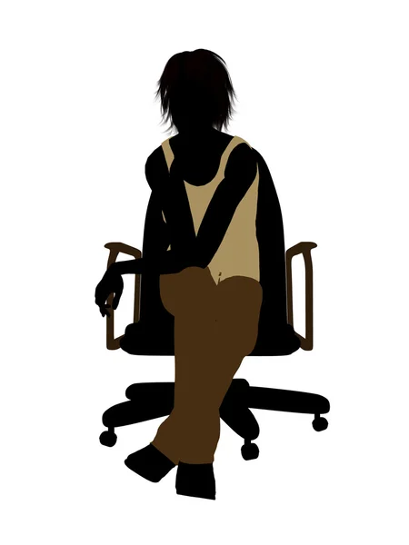 Příležitostné žena sedí na židli ilustrace sil — Stock fotografie