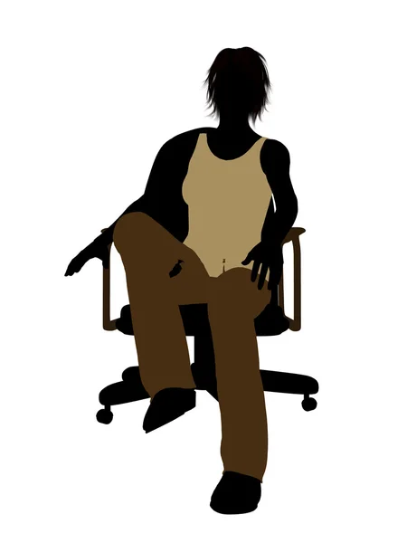 Случайная женщина сидит на стуле иллюстрации Сил — стоковое фото