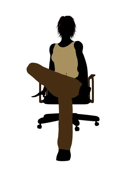 Mujer casual sentada en una silla Ilustración Sil — Foto de Stock