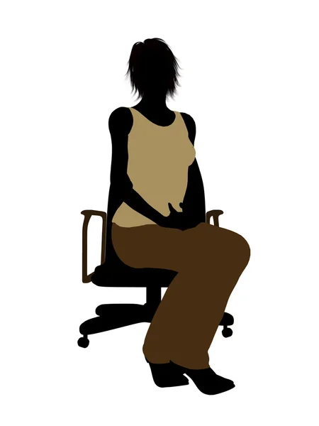 Příležitostné žena sedí na židli ilustrace sil — Stock fotografie