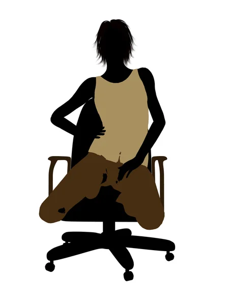Femme occasionnelle assise sur une chaise Illustration Sil — Photo
