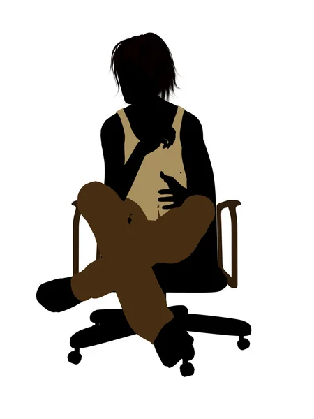 Случайная женщина сидит на стуле иллюстрации Сил — стоковое фото