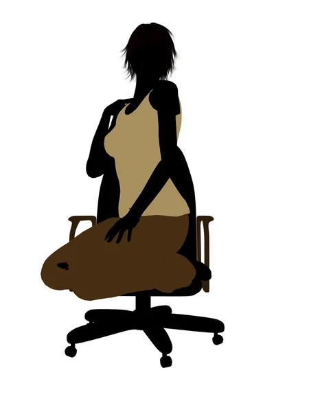 Casual kadın oturmuş bir sandalye illüstrasyon sil — Stok fotoğraf