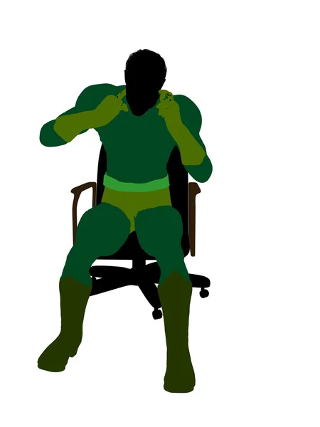 stock image Male Super Hero Sitting On A Chair Illustration