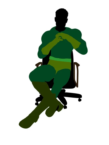 stock image Male Super Hero Sitting On A Chair Illustration