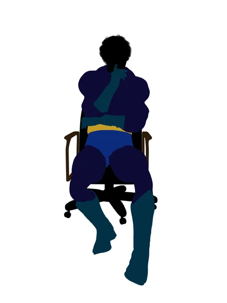 Афроамериканский супер-герой, сидящий на ЧМ — стоковое фото