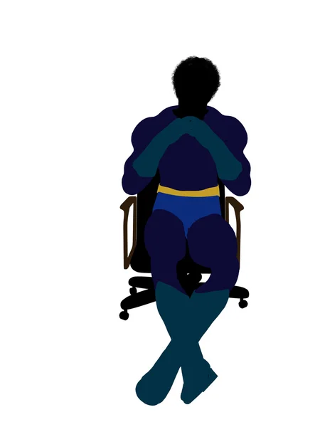 Afro-Amerikan erkek süper kahraman ch üzerinde oturan — Stok fotoğraf