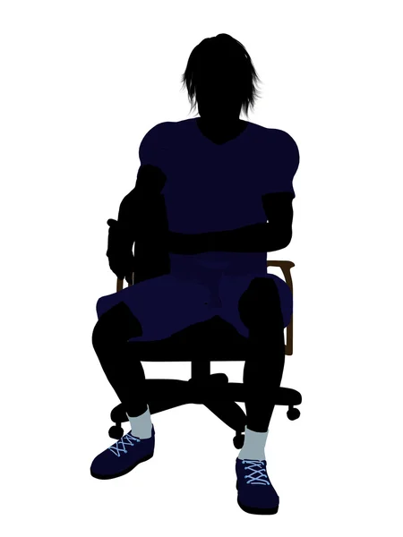 Bir sandalye illustrati oturan erkek tenisçi — Stok fotoğraf