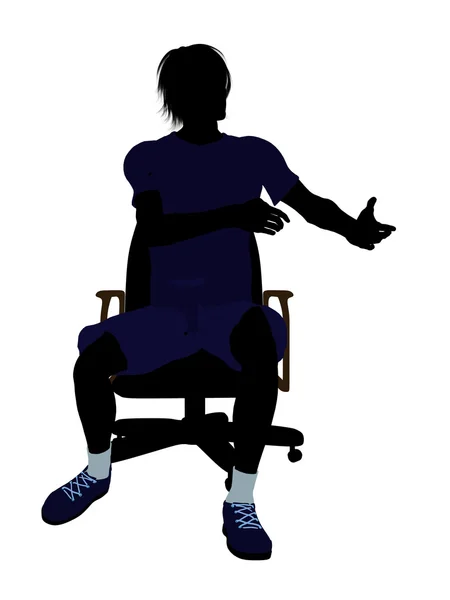 椅子のイラストに座っている男性のテニス プレーヤー — ストック写真
