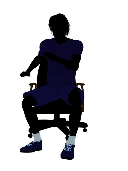坐在椅子上 illustrati 的男子网球运动员 — 图库照片