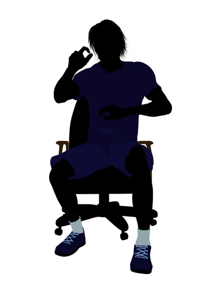 Giocatore di tennis maschile seduto in una sedia Illustrati — Foto Stock
