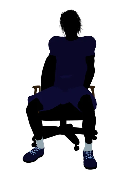 Jugador de tenis masculino sentado en una silla Illustrati —  Fotos de Stock