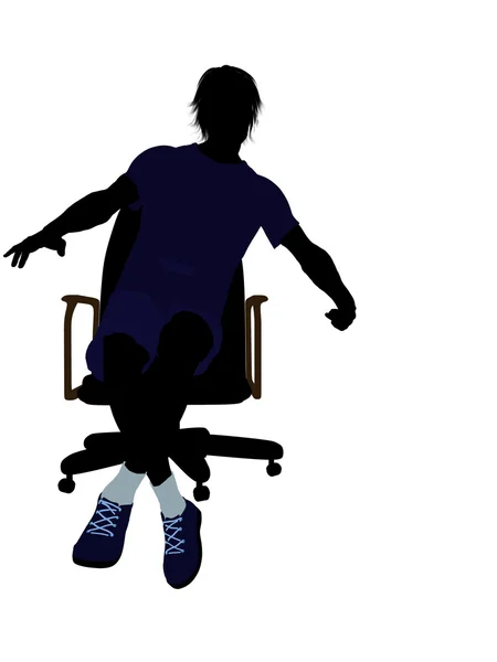 Tenista sedí v židli illustrati — Stock fotografie
