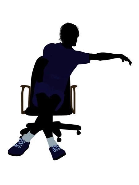 Tennisspieler auf einem Stuhl sitzend illustriert — Stockfoto