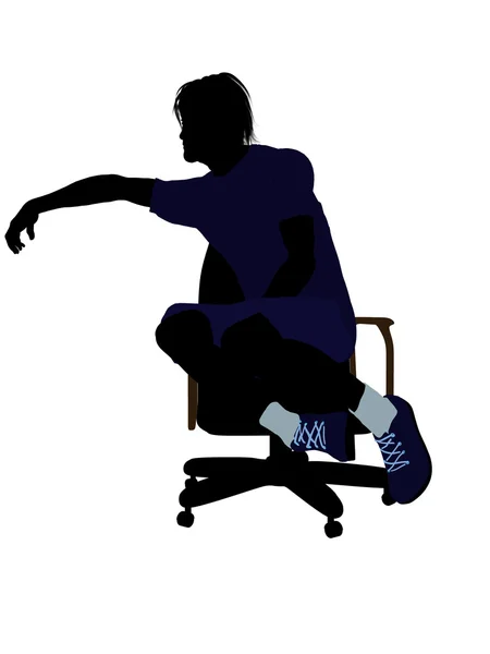 Joueur de tennis masculin assis dans une chaise Illustrati — Photo