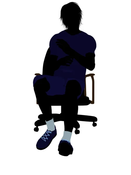 Чоловічий тенісист сидить у стільці Illustrati — стокове фото