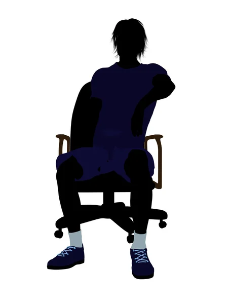 Jugador de tenis masculino sentado en una silla Illustrati — Foto de Stock