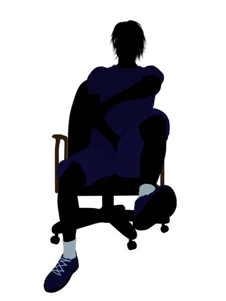 Jugador de tenis masculino sentado en una silla Illustrati —  Fotos de Stock
