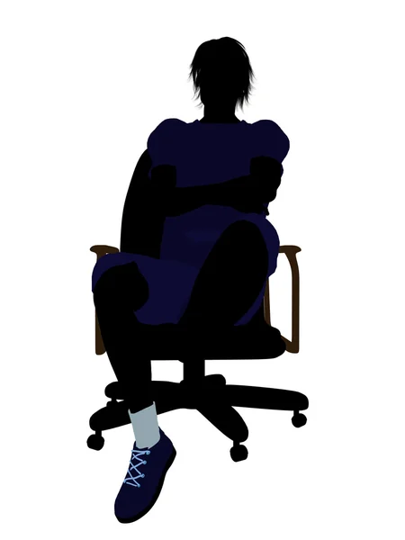Jogador de tênis masculino sentado em uma cadeira Illustrati — Fotografia de Stock