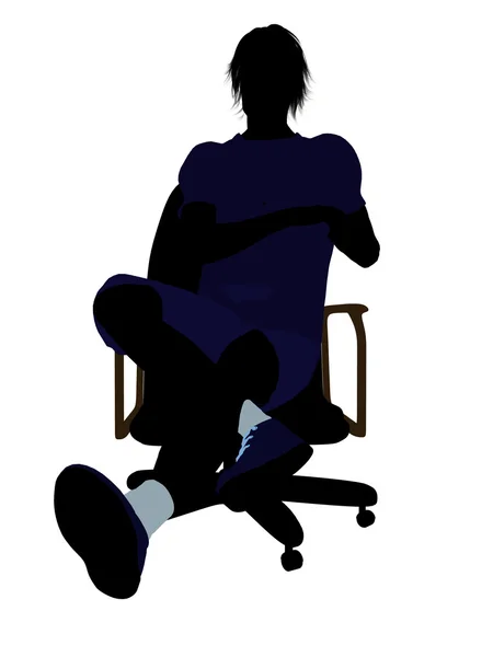 Jugador de tenis masculino sentado en una silla Illustrati — Foto de Stock