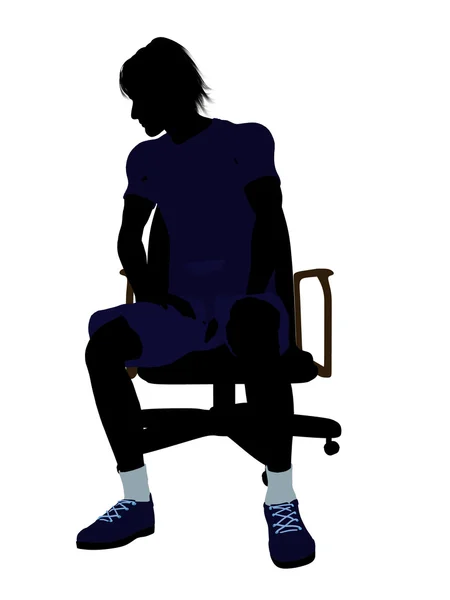 Tenista sedí v židli illustrati — Stock fotografie