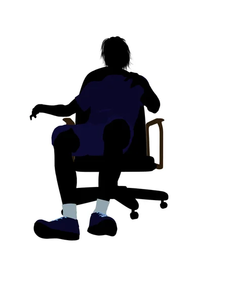 坐在椅子上 illustrati 的男子网球运动员 — 图库照片