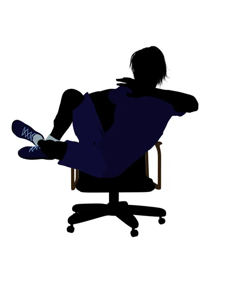 Мужской теннисист сидит на стуле Illustrati — стоковое фото