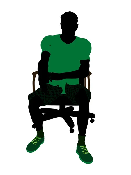 Jugador de tenis afroamericano sentado en un Chai —  Fotos de Stock